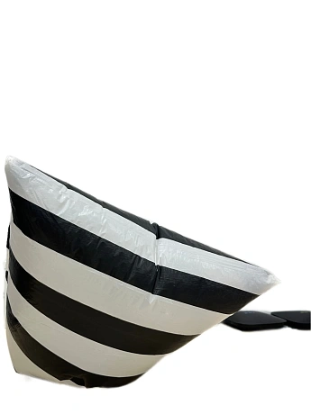 Мешки для мусора с завязками 60 л, 20 шт. ПВД 40 мкм, серия ZebrOK, черно-белые, полосатые - Вид 2